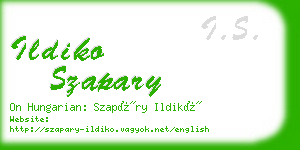 ildiko szapary business card